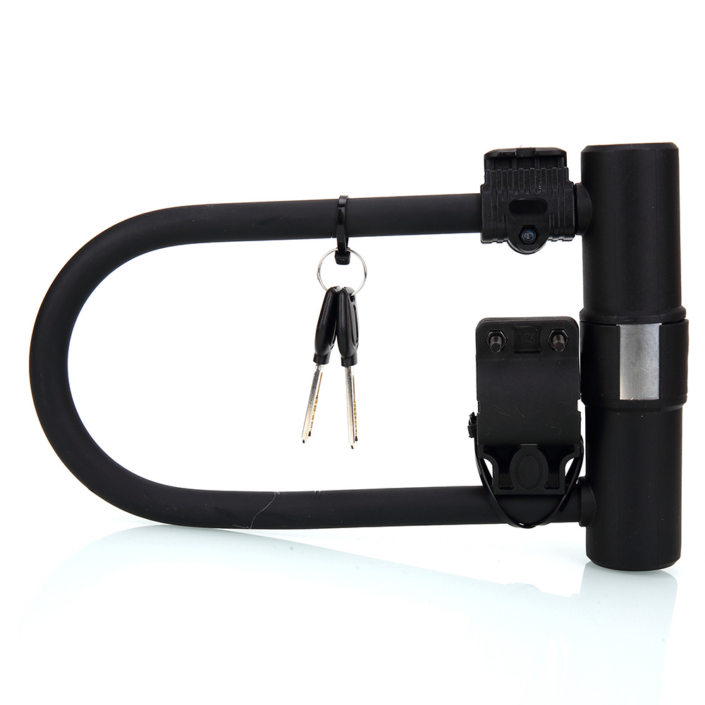 Black Solid Cable Bike U-lock 